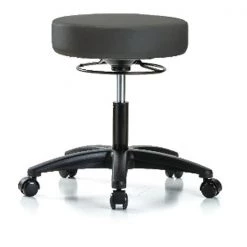 Blue Ridge Ergonomics Desk Stool, Vinyl, Casters, Gry