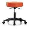 Blue Ridge Ergonomics Desk Stool, Vinyl, Casters, Orange
