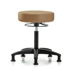 Blue Ridge Ergonomics Bench Stool, Med, Vinyl, Glides, Taupe