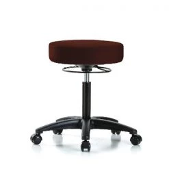 Blue Ridge Ergonomics Bench Stool, Med, Vinyl, Casters, Burg