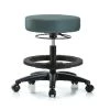 Blue Ridge Ergonomics Bench Stool, Med, Vinyl, BF, Casters, Blu