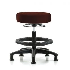 Blue Ridge Ergonomics Bench Stool, Med, Vinyl, BF, Glides, Burg