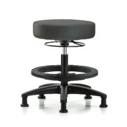 Blue Ridge Ergonomics Bench Stool, Med, Vinyl, BF, Glides, Gry