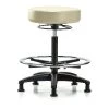 Blue Ridge Ergonomics Bench Stool, Hi, Vinyl, CF, Glides, Wht