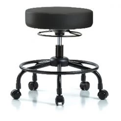 Blue Ridge Ergonomics Desk Stool, Vinyl, RT, Casters, BLK
