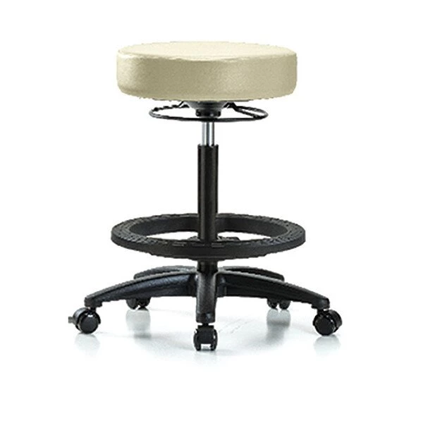 Blue Ridge Ergonomics Bench Stool, Hi, Vinyl, BF, Casters, Wht 3 Blue Ridge Ergonomics Bench Stool, Hi, Vinyl, BF, Casters, Wht