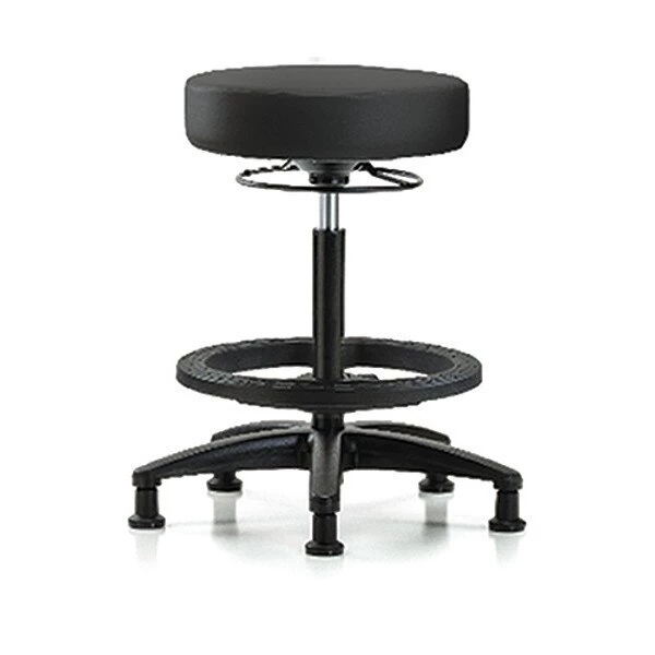 Blue Ridge Ergonomics Bench Stool, Hi, Vinyl, BF, Glides, BLK 3 Blue Ridge Ergonomics Bench Stool, Hi, Vinyl, BF, Glides, BLK