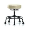 Blue Ridge Ergonomics Bench Stool, Med, Vinyl, RT, Casters, Wht