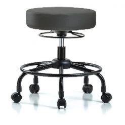 Blue Ridge Ergonomics Desk Stool, Vinyl, RT, Casters, Gry