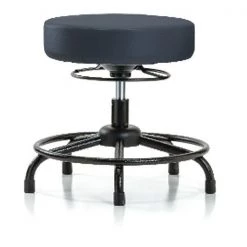 Blue Ridge Ergonomics Desk Stool, Vinyl, RT, Glides, Nav