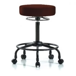 Blue Ridge Ergonomics Bench Stool, Hi, Vinyl, RT, Casters, Burg
