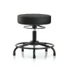 Blue Ridge Ergonomics Bench Stool, Med, Vinyl, RT, Glides, BLK