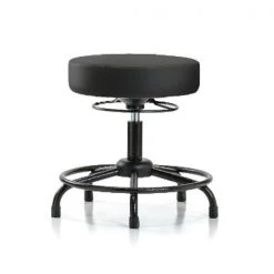 Blue Ridge Ergonomics Bench Stool, Med, Vinyl, RT, Glides, BLK