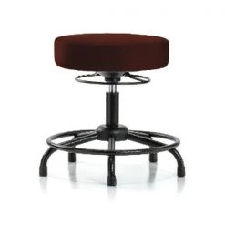 Blue Ridge Ergonomics Bench Stool, Med, Vinyl, RT, Glides, Burg