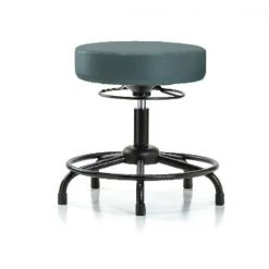 Blue Ridge Ergonomics Bench Stool, Med, Vinyl, RT, Glides, Blu