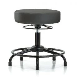 Blue Ridge Ergonomics Bench Stool, Med, Vinyl, RT, Glides, Gry