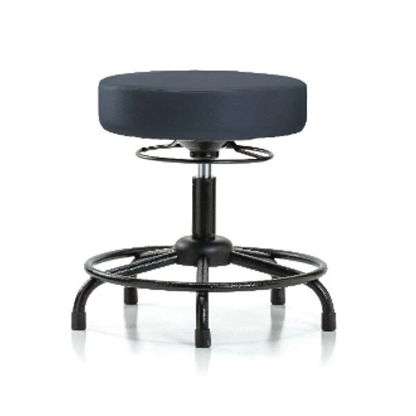 Blue Ridge Ergonomics Bench Stool, Med, Vinyl, RT, Glides, Nav 3 Blue Ridge Ergonomics Bench Stool, Med, Vinyl, RT, Glides, Nav