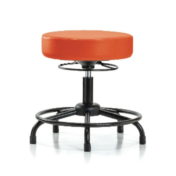 Blue Ridge Ergonomics Bench Stool, Med, Vinyl, RT, Glides, Orange 3 Blue Ridge Ergonomics Bench Stool, Med, Vinyl, RT, Glides, Orange