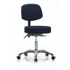 Blue Ridge Ergonomics Desk Stool, Fabric, Bk Chrome, Casters, Nav