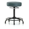 Blue Ridge Ergonomics Bench Stool, Hi, Vinyl, RT, Glides, Blu