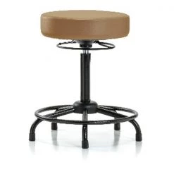 Blue Ridge Ergonomics Bench Stool, Hi, Vinyl, RT, Glides, Taupe