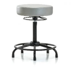 Blue Ridge Ergonomics Bench Stool, Hi, Vinyl, RT, Glides, Dov