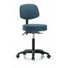 Blue Ridge Ergonomics Bench Stool, Med, Fab, Bk, Tilt, Cast, Blu
