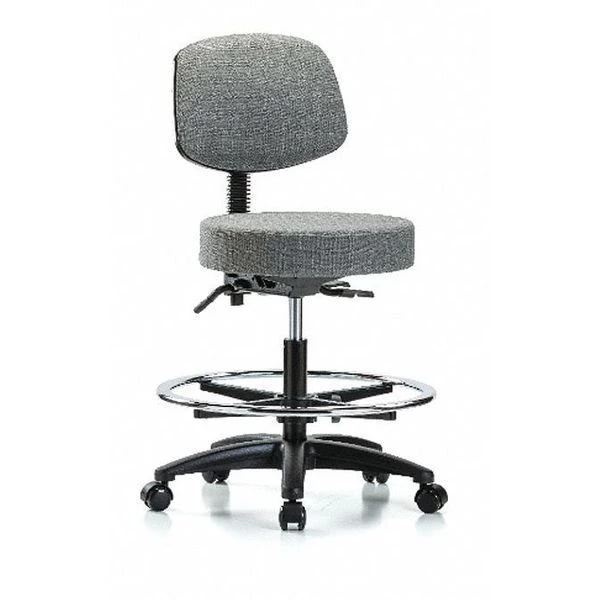 Blue Ridge Ergonomics Bench Stool, Med, Fab, Bk, CF, Casters, Gry 3 Blue Ridge Ergonomics Bench Stool, Med, Fab, Bk, CF, Casters, Gry