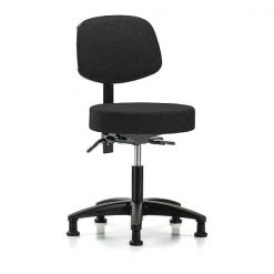 Blue Ridge Ergonomics Desk Stool, Fabric, Bk, Glides, Blk