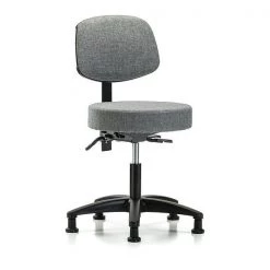 Blue Ridge Ergonomics Desk Stool, Fabric, Bk, Glides, Gry