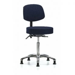Blue Ridge Ergonomics Ben Stool, Med, Fab, Bk Chrom, Tilt, Gld, Nav