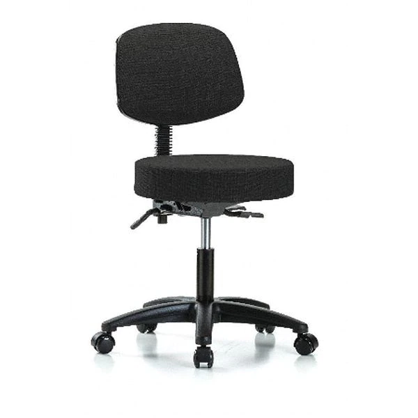 Blue Ridge Ergonomics Desk Stool, Fabric, Bk, Casters, Blk 3 Blue Ridge Ergonomics Desk Stool, Fabric, Bk, Casters, Blk