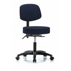 Blue Ridge Ergonomics Desk Stool, Fabric, Bk, Casters, Nav