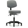 Blue Ridge Ergonomics Desk Stool, Fabric, Bk, Tilt Glides, Gry