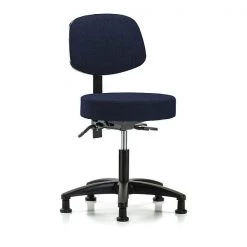 Blue Ridge Ergonomics Desk Stool, Fabric, Bk, Tilt Glides, Nav