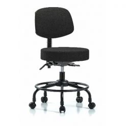 Blue Ridge Ergonomics Desk Stool, Fab, Bk, RT, Tilt, Casters, Blk