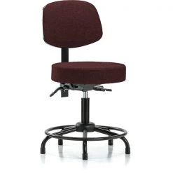 Blue Ridge Ergonomics Desk Stool, Fab, Bk, RT, Tilt, Glides, Bur