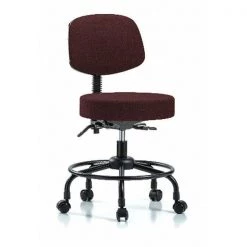 Blue Ridge Ergonomics Desk Stool, Fab, Bk, RT, Tilt, Casters, Bur