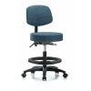 Blue Ridge Ergonomics Bench Stool, Med, Fab, Bk, BF, Casters, Blu