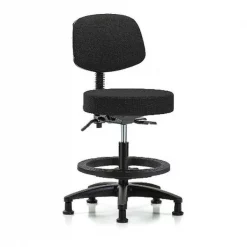 Blue Ridge Ergonomics Bech Stool, Med, Fab, Bk, Tilt, BF, Gld, Blk