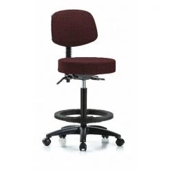 Blue Ridge Ergonomics Bench Stool, Hi, Fab, Bk, Tilt, BF, Cast, Bur