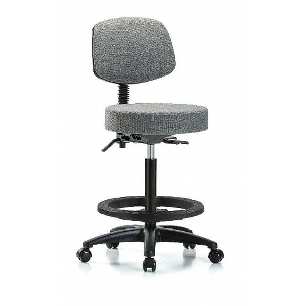 Blue Ridge Ergonomics Bench Stool, Hi, Fab, Bk, Tilt, BF, Cast, Gry 3 Blue Ridge Ergonomics Bench Stool, Hi, Fab, Bk, Tilt, BF, Cast, Gry