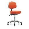 Blue Ridge Ergonomics Desk Stool, Vinyl, Bk, Chrome, Glides, Orange -Kitchen & Dining Furniture Sales Store Z0txF0icpIx