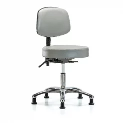 Blue Ridge Ergonomics Desk Stool, Vin, Bk Chrome, Tilt Glides, Dov