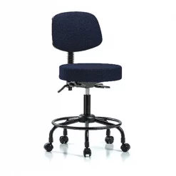 Blue Ridge Ergonomics Ben Stool, Med, Fab, Bk, RT, Tilt, Cast, Nav