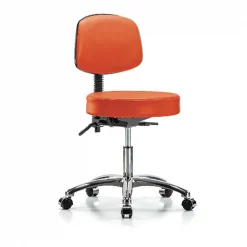 Blue Ridge Ergonomics Desk Stool, Vin, Bk, Cast, Orange