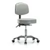 Blue Ridge Ergonomics Desk Stool, Vin, Bk Chrome, Tilt, Cast, Dov