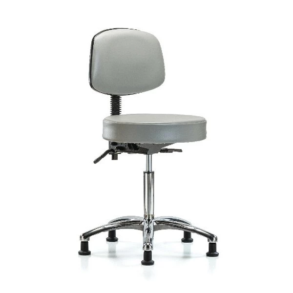 Blue Ridge Ergonomics Bench Stool, Med, Vin, Bk, Chrome, Glides Dov 3 Blue Ridge Ergonomics Bench Stool, Med, Vin, Bk, Chrome, Glides Dov