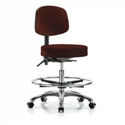 Blue Ridge Ergonomics Bench Stool, Med, Vin, Bk, Chrm, Cast, Burg