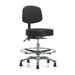 Blue Ridge Ergonomics Ben Stool, Med, Vin, Bk Chrome, CF, Gld, BLK
